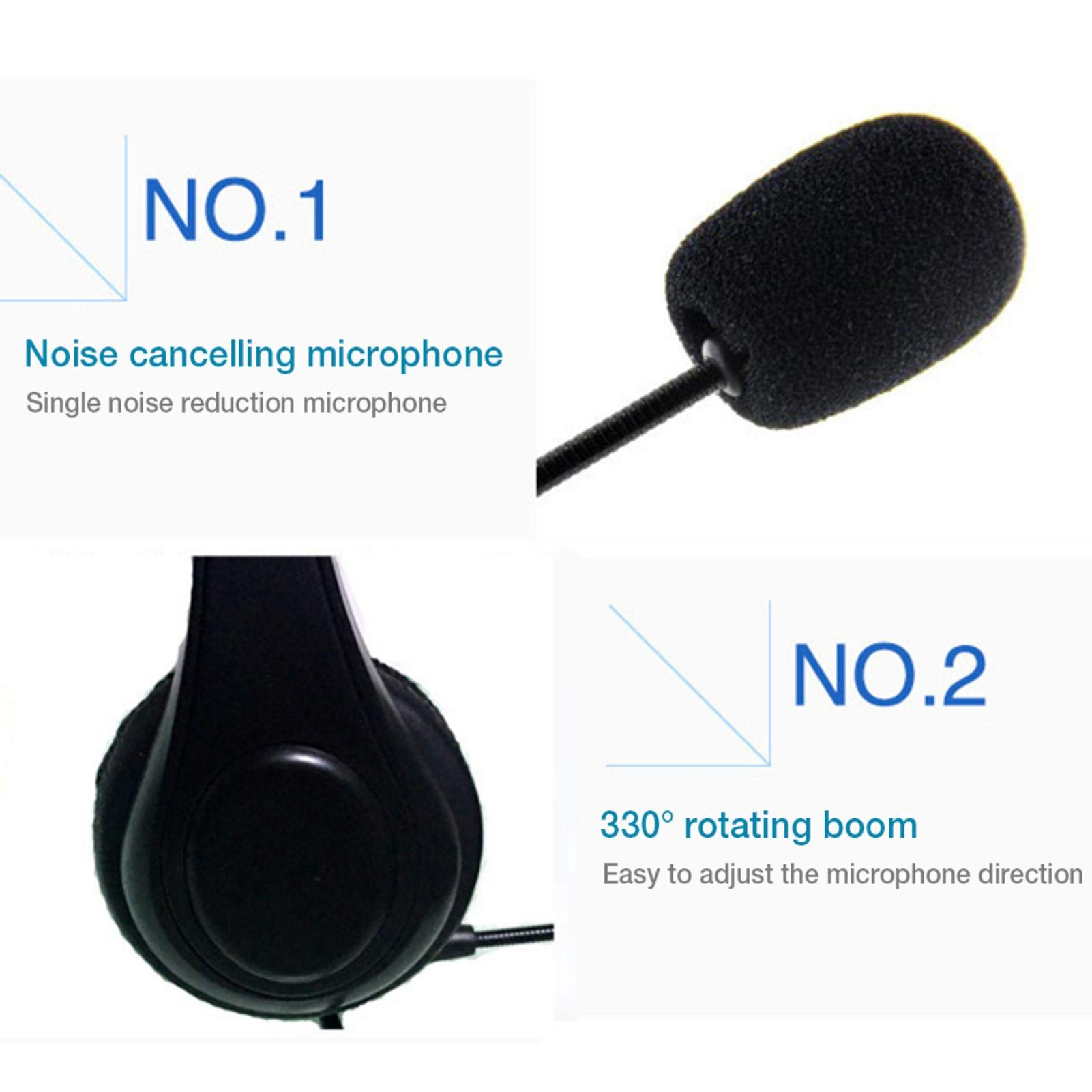 PC USB-headset met microfoon, hoofdtelefoon met microfoon