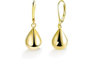 925 Sterling Silver Teardrop Leverback Earrings for Women