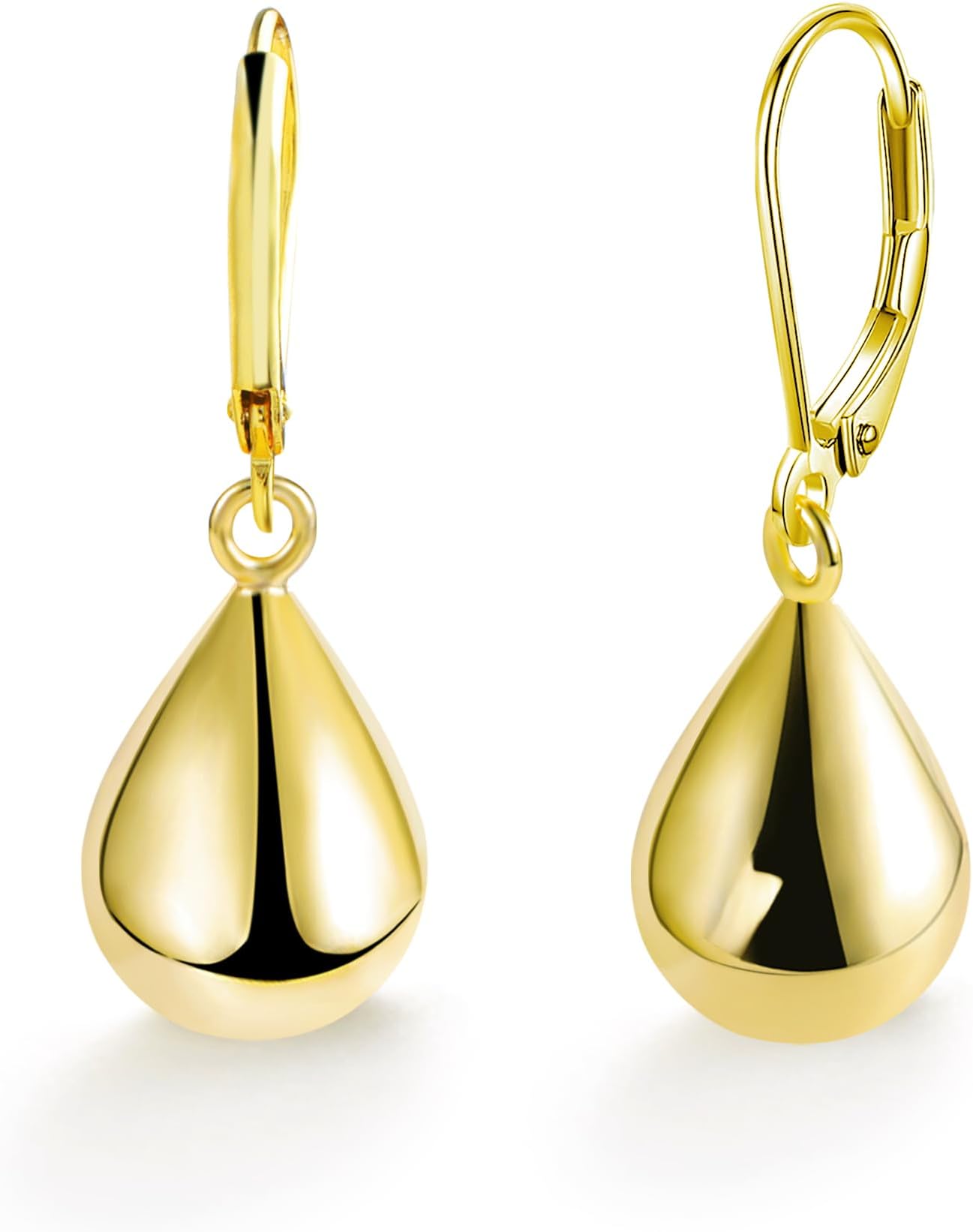 Gold/Silver Teardrop Leverback Dangle Earrings for Women Girls
