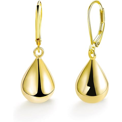 925 Sterling Silver Teardrop Leverback Earrings for Women Girls Waterdrop Tear Drop Dangle Earrings Jewelry Hypoallergenic Silver Teardrop Leverback Dangle Earring for Women