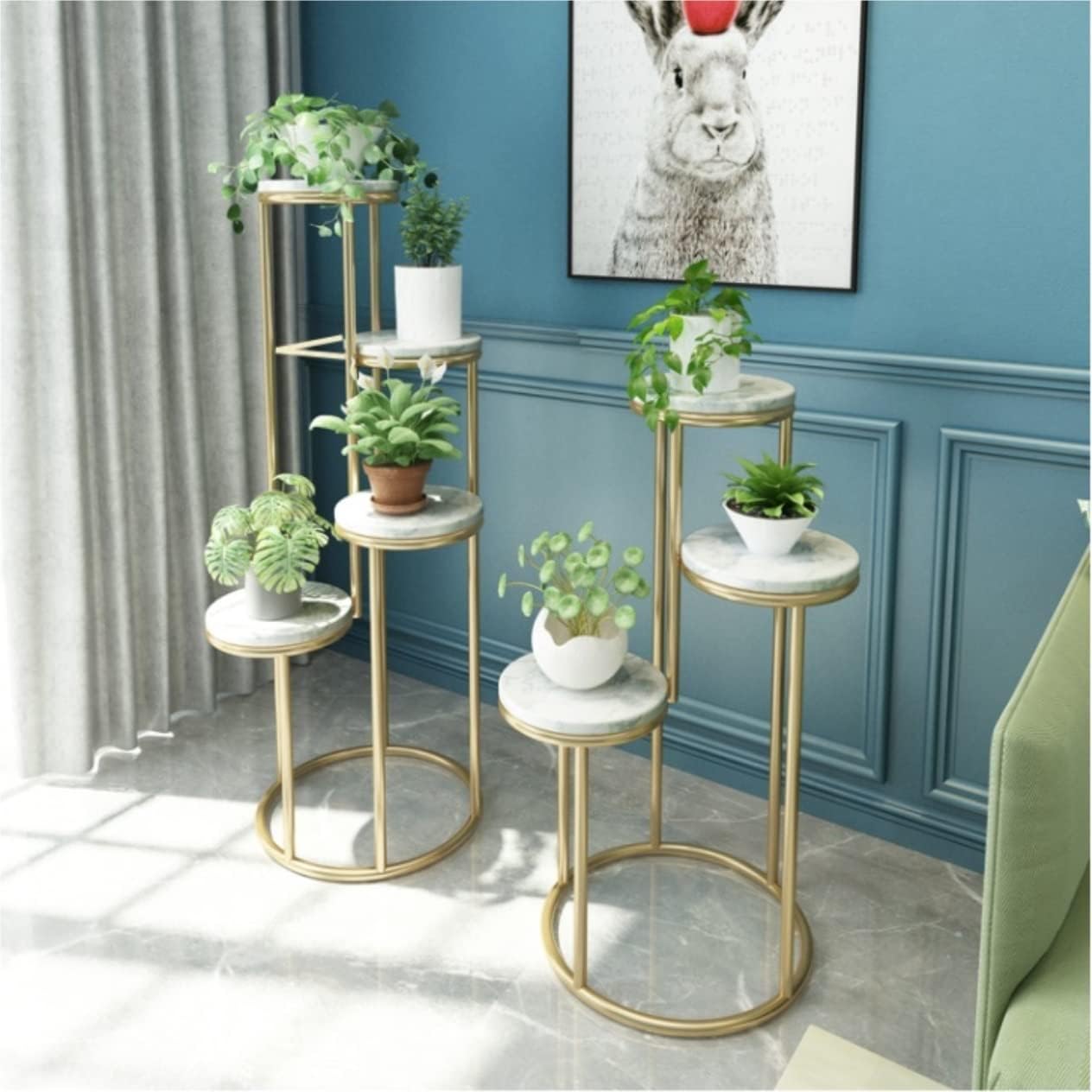 Plant Stand Flower Rack Plant Shelf Matal Flower Stand Indoor Multi-Layer Plant Pot Rack Living Room Balcony Simple Landing Flower Stand Plant Rack Flower Holder