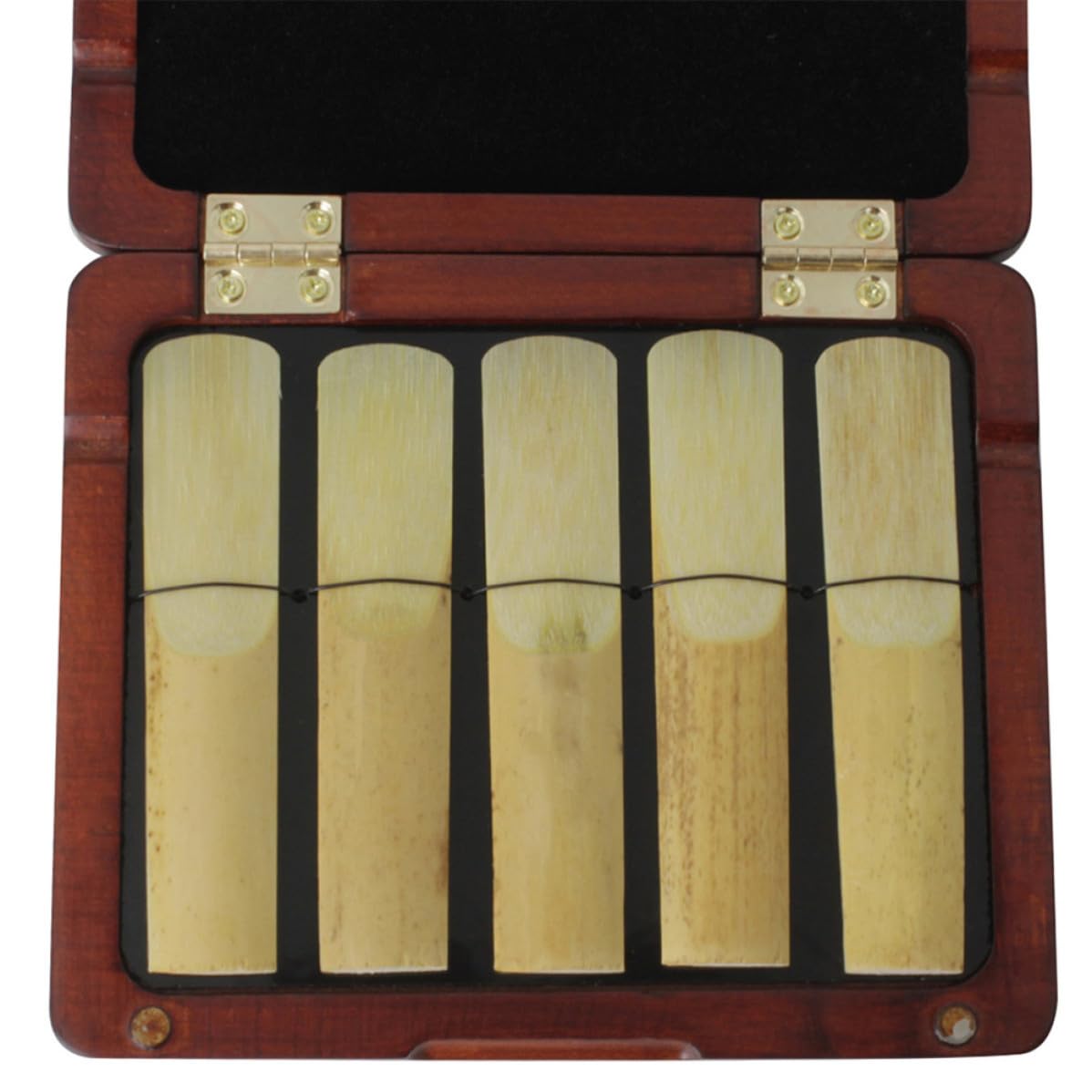VALICLUD 5 Pezzi Scatola Porta Ance per Oboe, Reed Case in Legno con Igrometro, Custodia per Ance per Strumento Musicale, Accessorio per Oboe e Sassofono/clarinetto