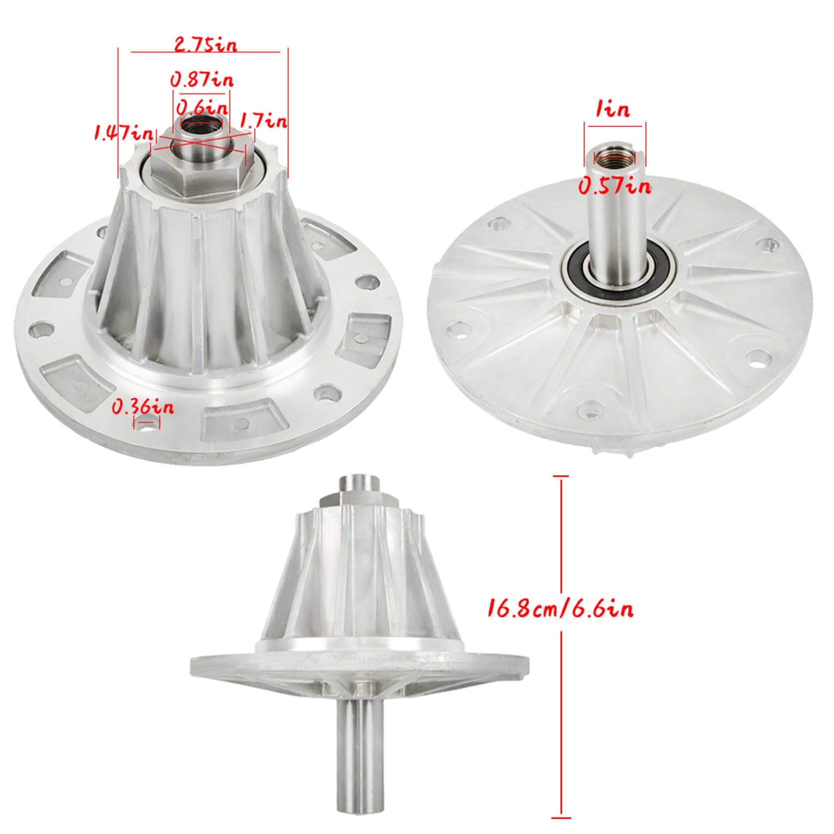 4165022 4115849 - Conjunto de husillo central de repuesto para modelo ZT200