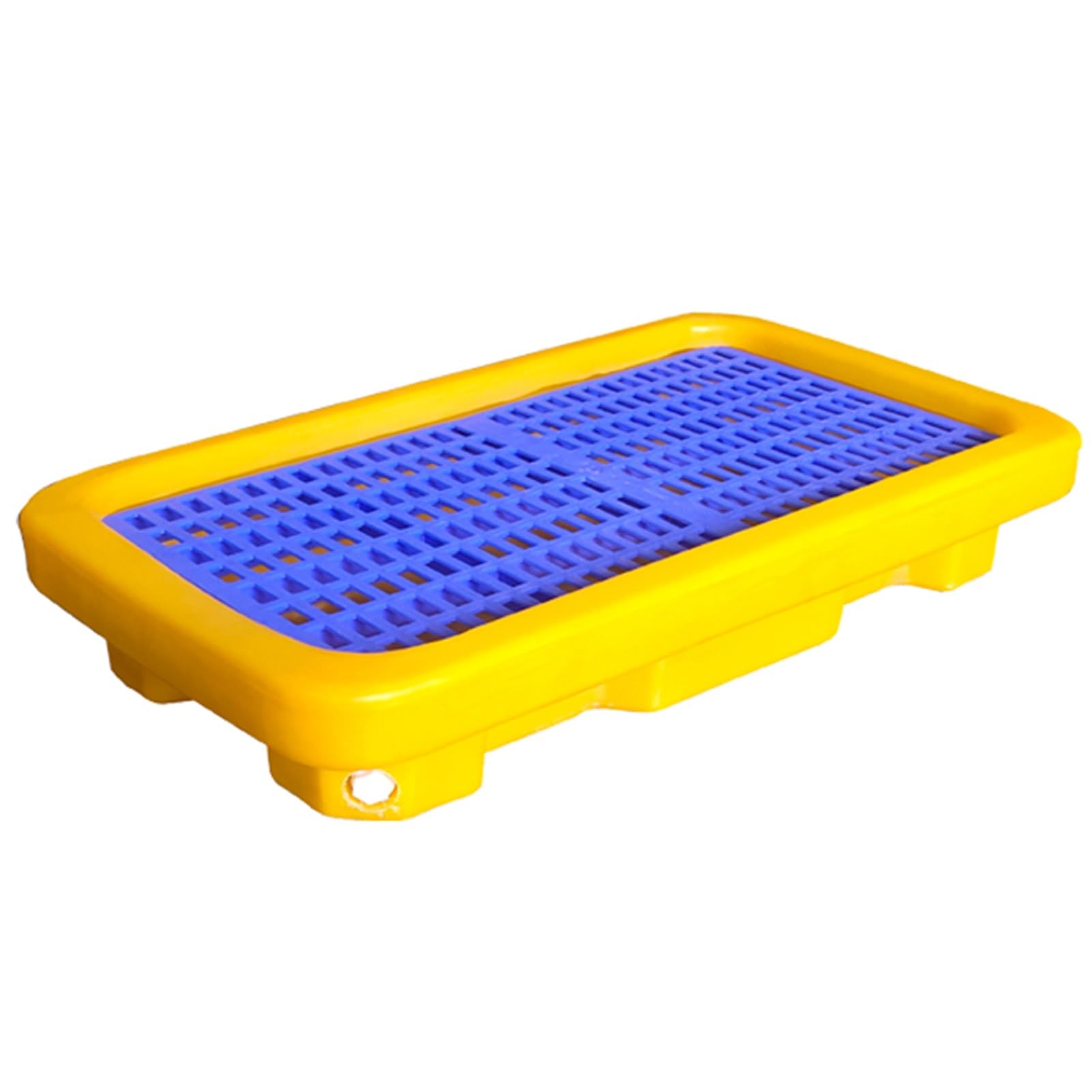 QUSYZD Oil Spill Containment Tray, Leakproof Polyethylene Pallet with Drain Outlet, Stackable Anti-Skid Platform for Oil Drums & Paint Buckets in Warehouses & Facto,26.77x14.96x4.72in/68x38x12CM