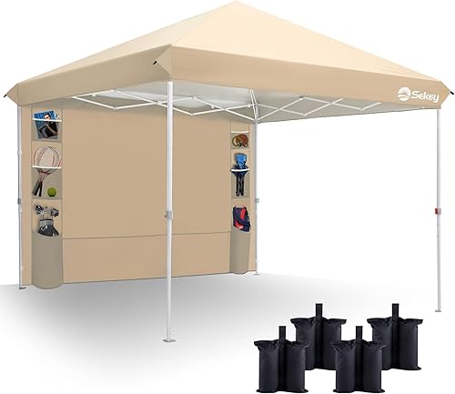 Miniatura 17 de Sekey 10x10 Toldo desplegable con configuración de un solo empuje - Toldo fácil de montar con 99% de bloqueo UV - Sombrilla solar instantánea para