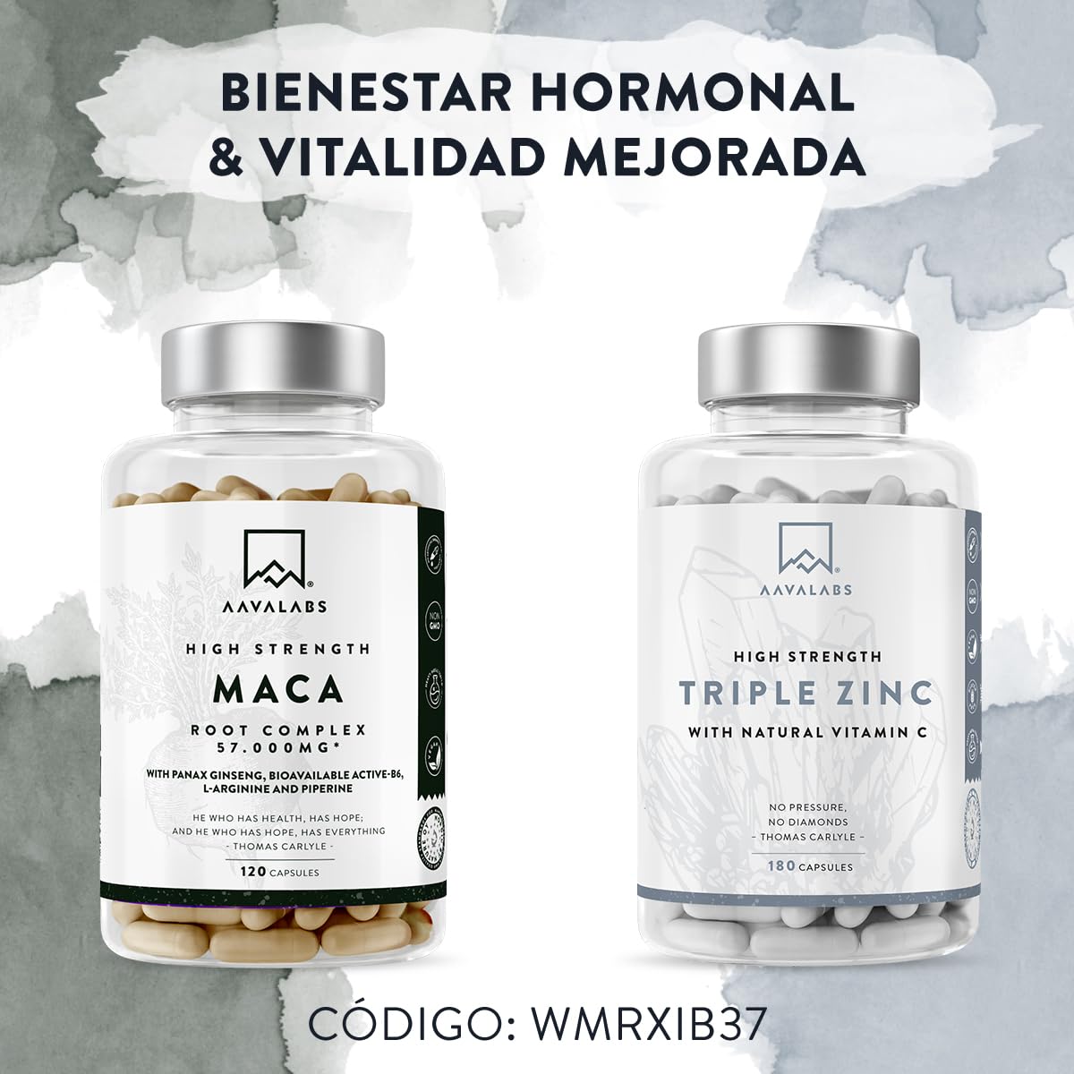 Maca Negra y Amarilla - 57,000 mg - Maca Peruana Andina con Ginseng Panax, L-Arginina, Vitamina B6 y Extracto de Pimienta Negra - 120 Maka Cápsulas - Veganas