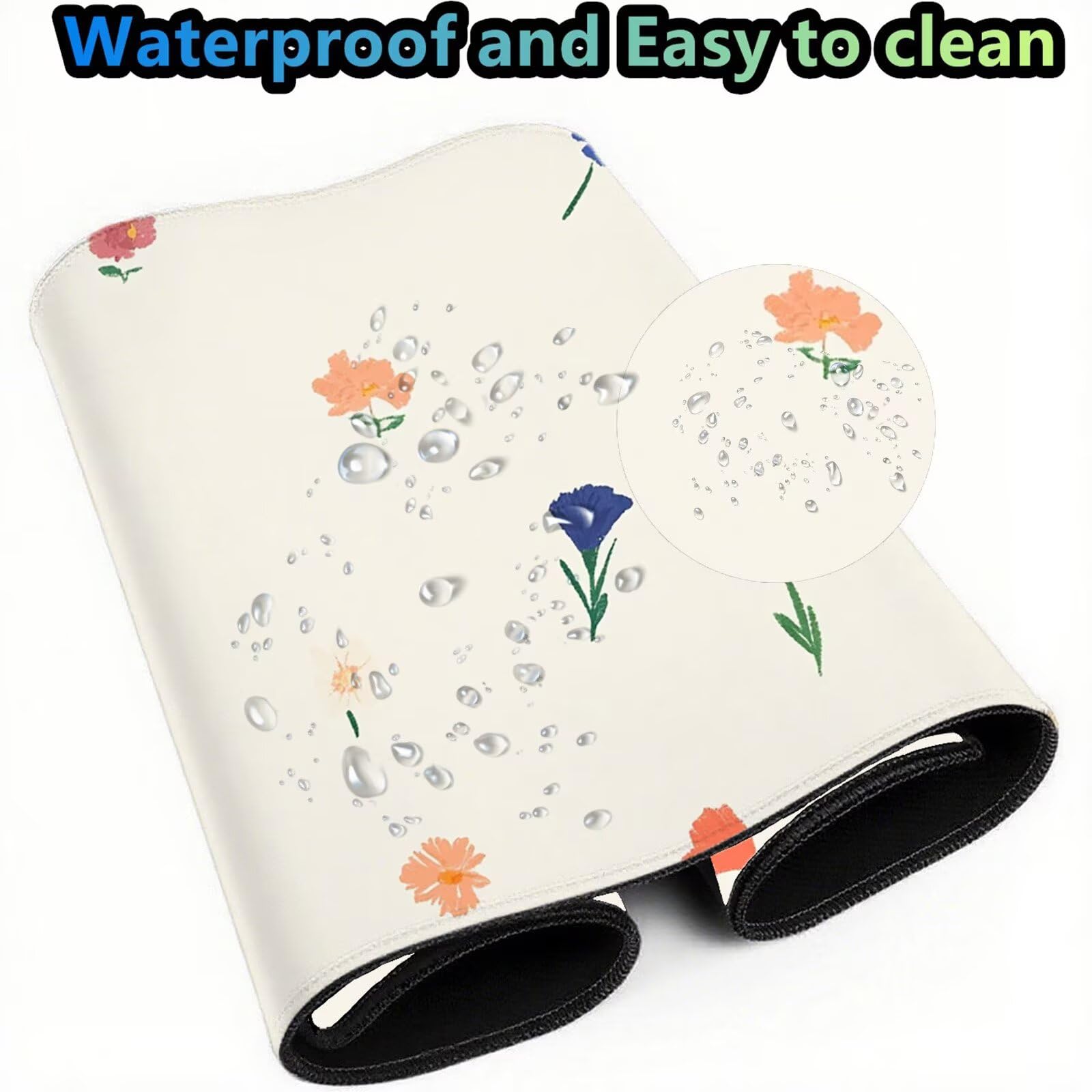 Prosta podkładka pod mysz 1600 x 800 mm podkładka pod mysz kwiatowa duża japońska podkładka pod mysz antypoślizgowa gumowa podstawa powierzchnia ze szwami na krawędziach mata biurkowa do dekoracji