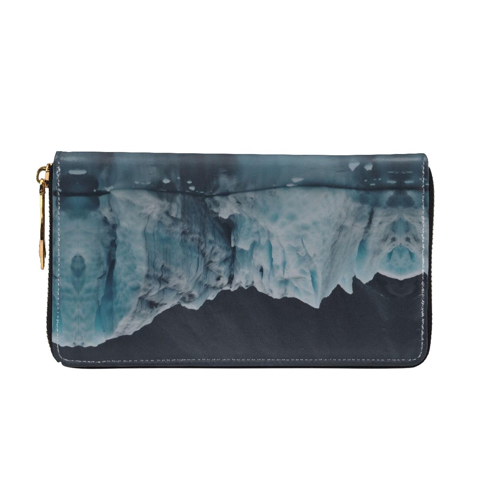 Cartera larga y grande de piel con cremallera y patrón Fuzzparty