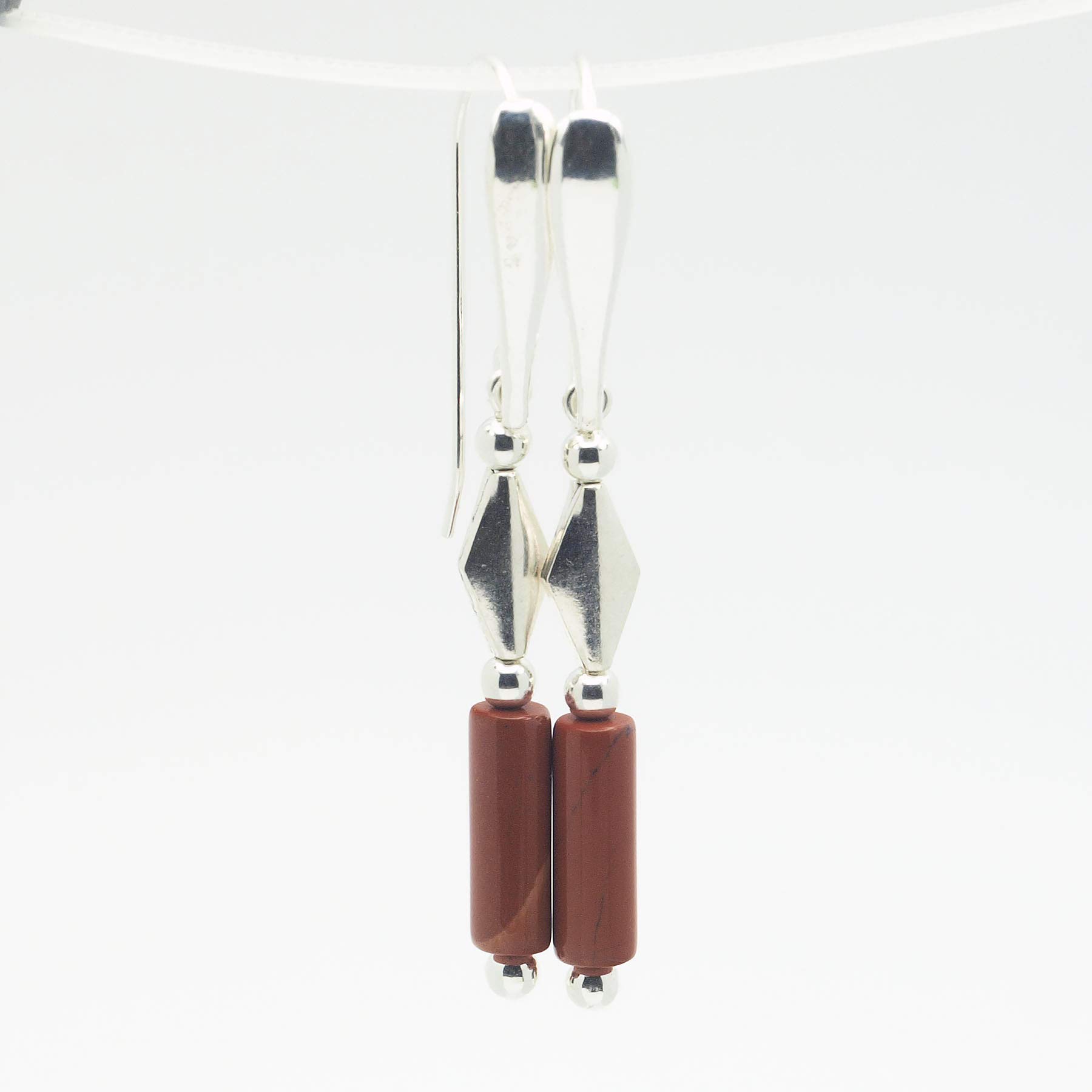 Pendientes Jaspe Rojo y Plata 925