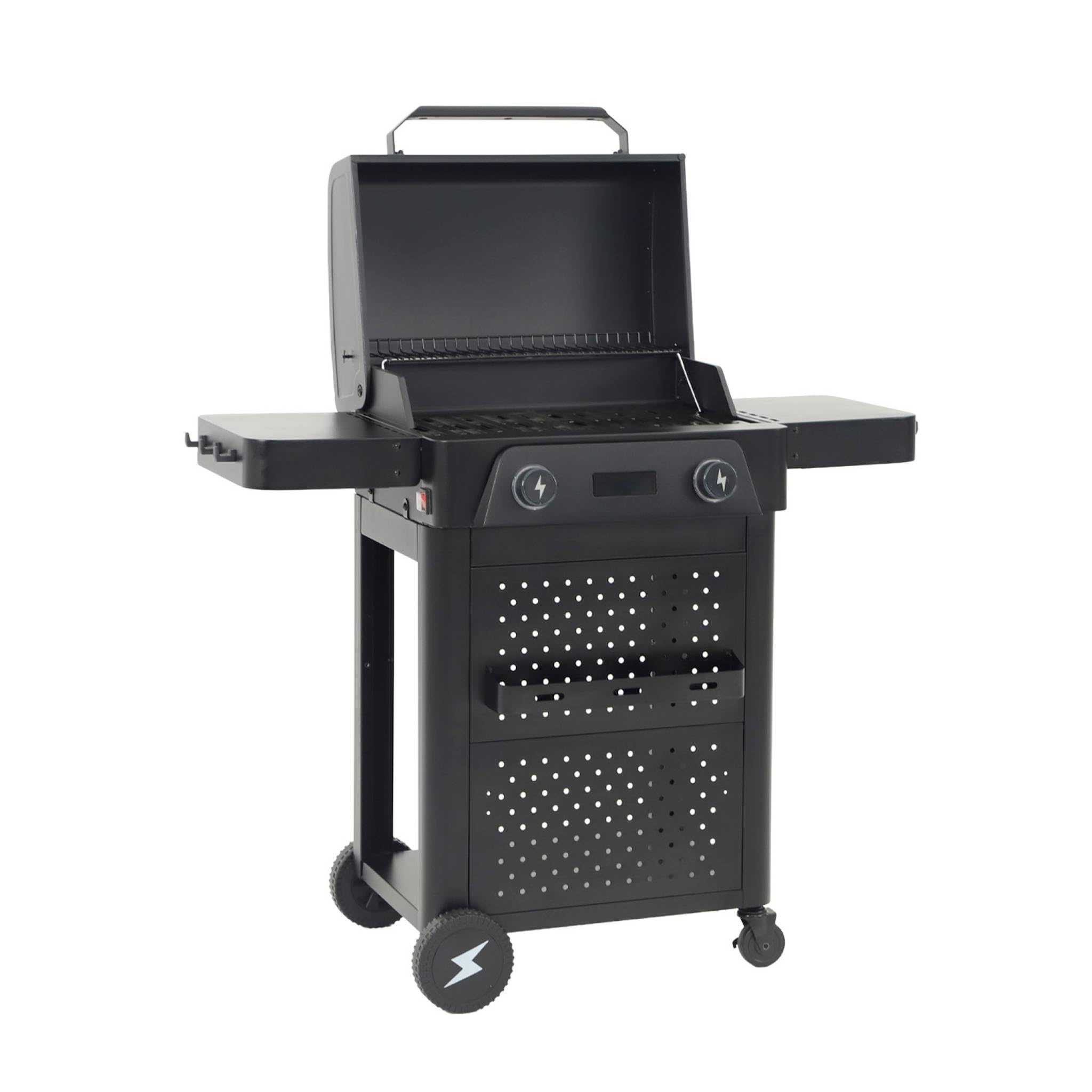 sweeek-Barbacoa eléctrica 2300 W de 2 quemadores Negro - 115.3x54x102.1 cm | Voltis