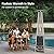 EAST OAK Pyramid Patio Heater, 48,000 BTU Outdoor Patio Heater All Stainless Steel, Quartz Glass Tube Propane Heater for Commercial & Residential, Triple Protection System, With Wheels, Upgrade 2024