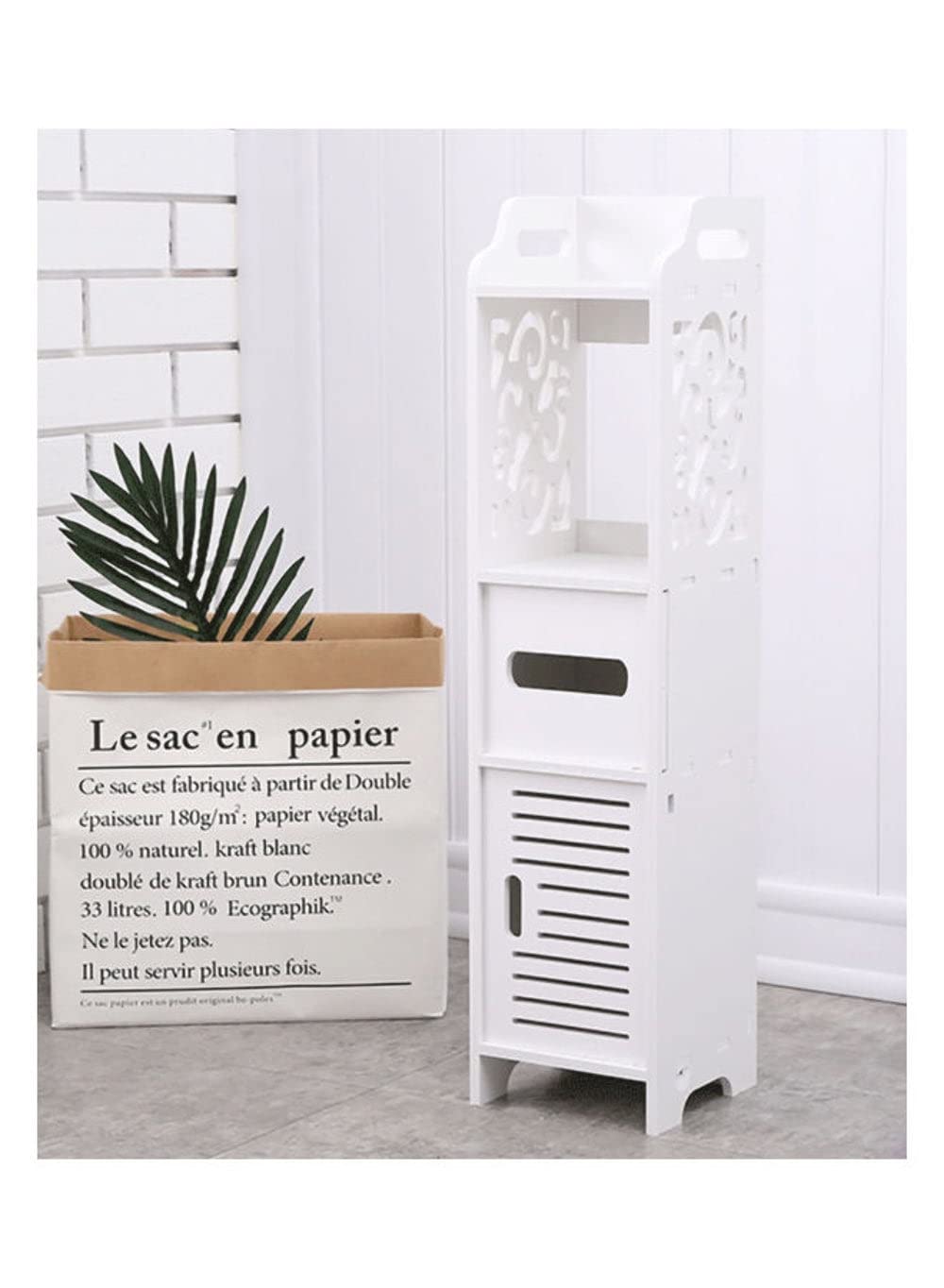 Dubai Gallery Corner Floor Cabinet With Doors And Shelves White