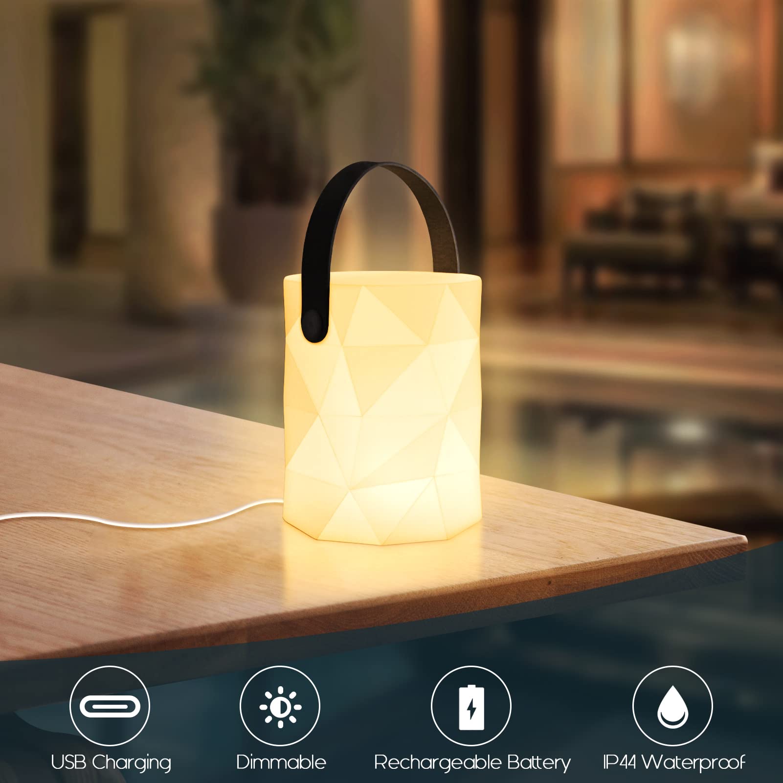 FUYO Outdoor Tischlampe RGB - Kabellose LED Lampe Mit Farbwechsel