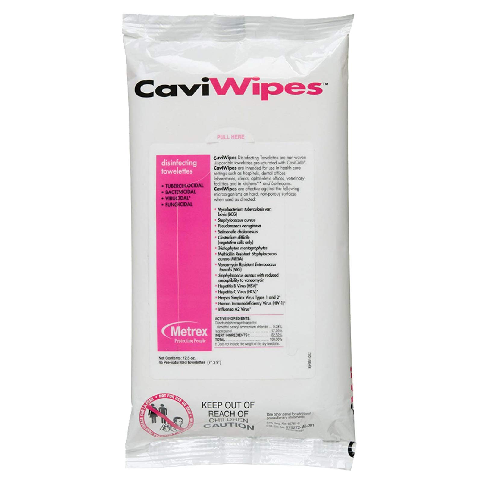 Hospital Disinfectant, 45 Wipes