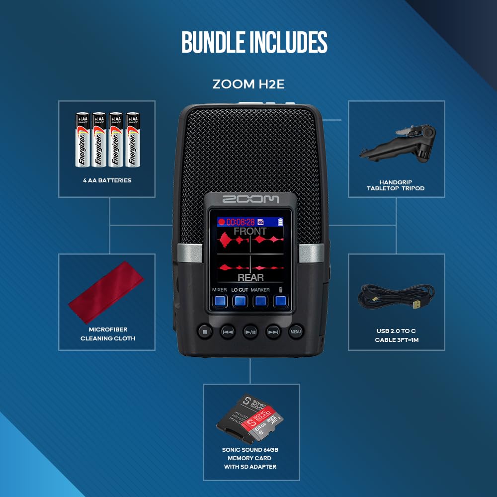 Amazon.com: Zoom H2essential Multi-Mic Handy Recorder, 32-Bit
