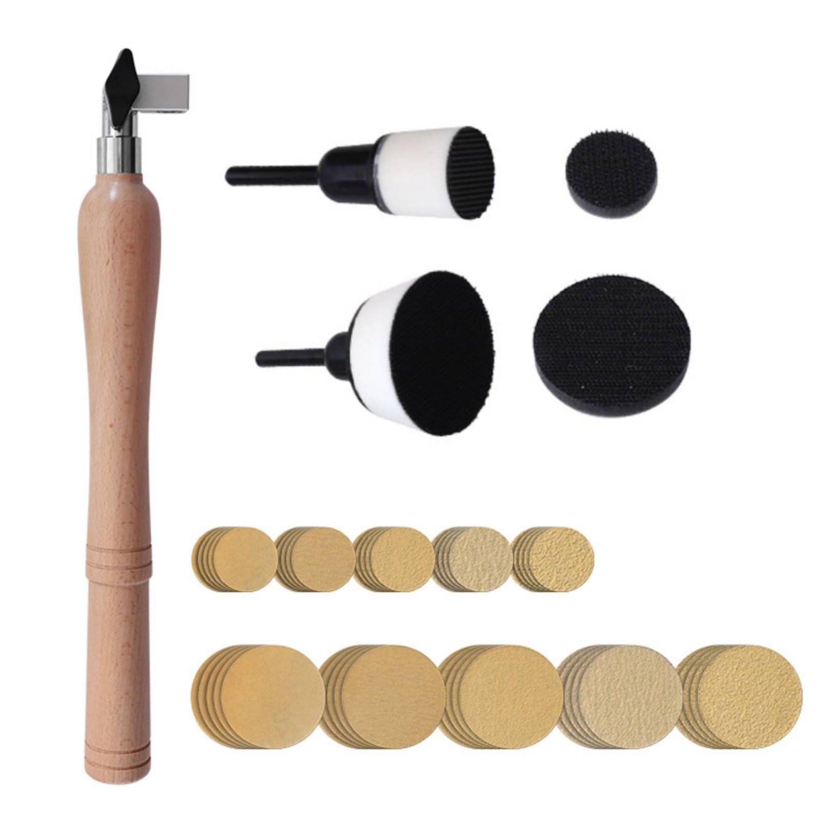 Dischi Abrasivi Manuali Kit Levigatura Levigatrice Mano Utensile Tornitura Accessori Carteggiatura con Pressione Controllata E Passaggio Rapido tra