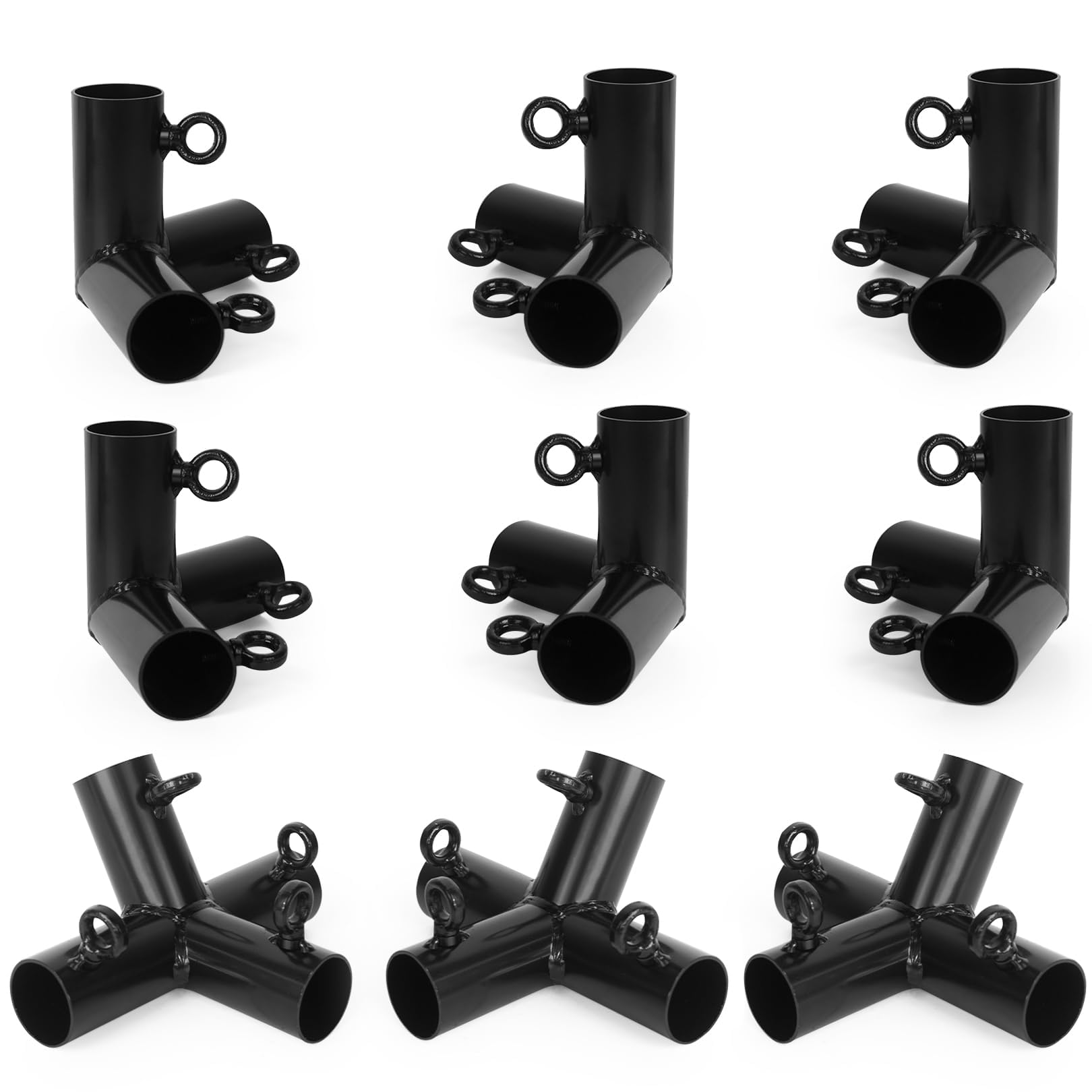 Aoneky Stahlrohrverbinder für Ø 3.5cm Gestänge des Zeltes, Eck-Verbinder Verbindungsstücke des Gestell für Montage des Pavillions, Partyzelt, Carport, Gartenfeten, Gewächshausrahmen, 9 Stück