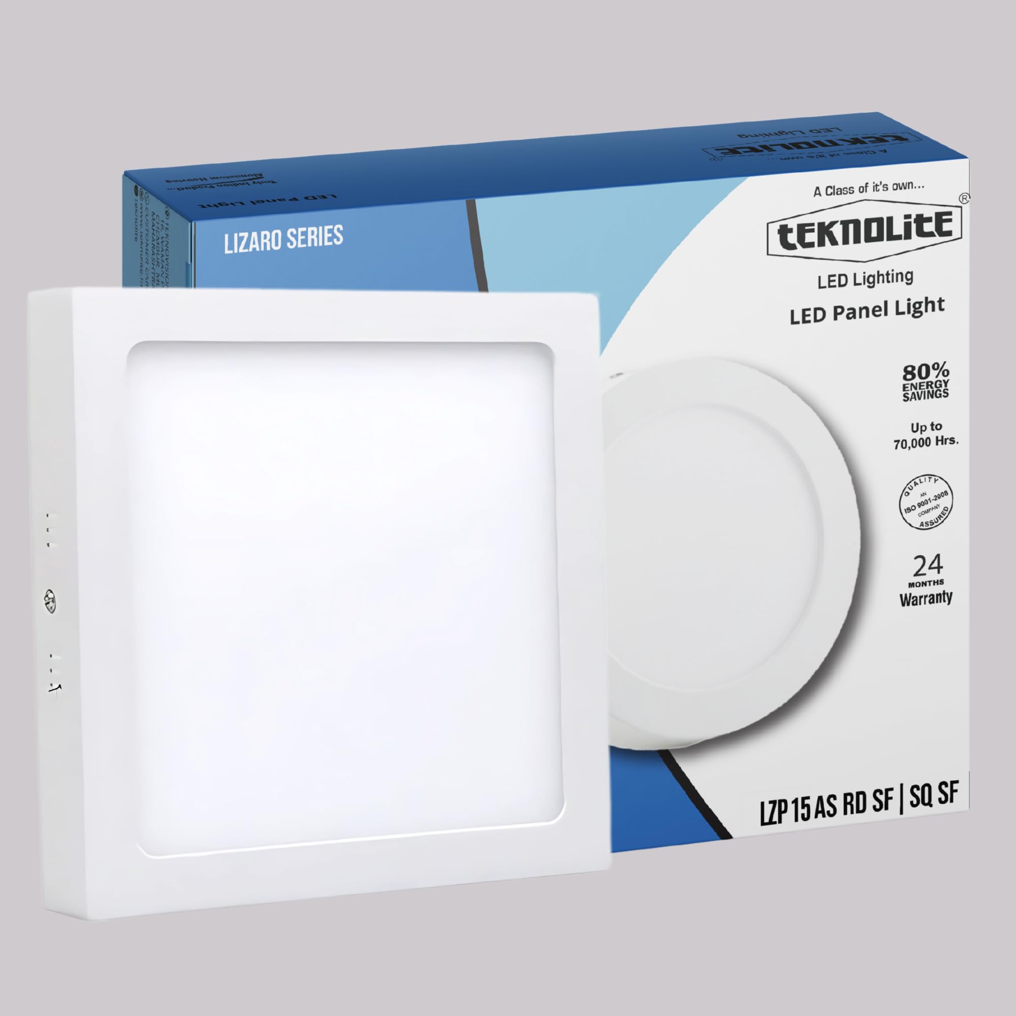 LZP 15W Natural White Square Surface LED Panel Lights Ceiling | Recessed Ceiling Light with 600 Lumens Output | Ideal LED Panel for Home, Office & Bedroom Lighting Pack of 1-image-20