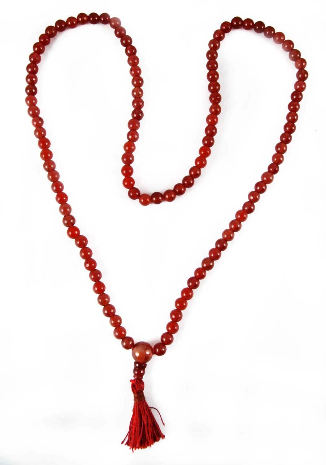 eshoppee 6mm carnelian stone mala 108 + 1 bead prayer for 6MM bead
