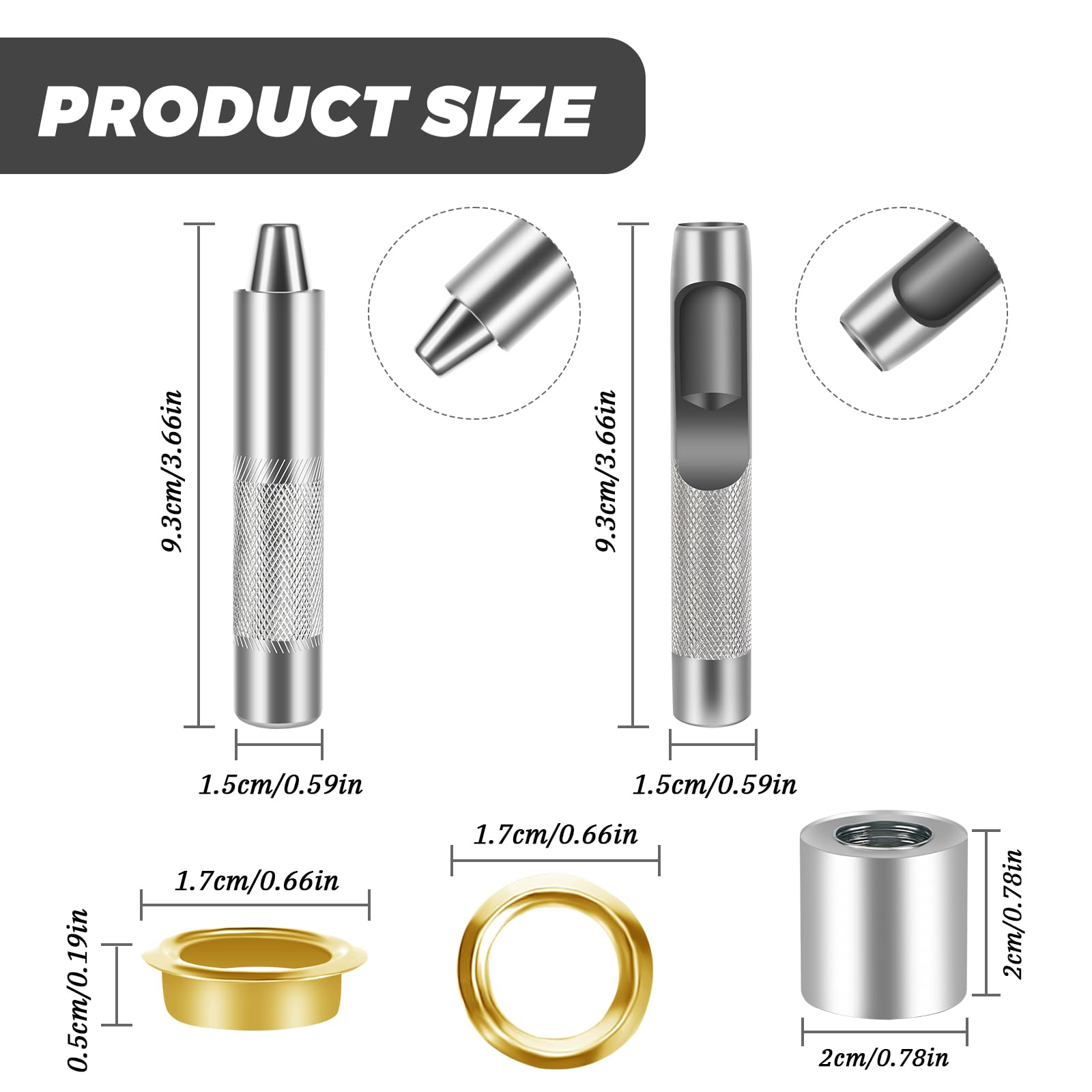 120 Pièces Trousse à Oeillets Pour Bâche, œillets De Couture 12mm