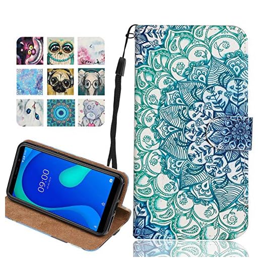Lång lee kompatibel med Samsung Galaxy Xcover 4/4s skal, PU läderfodral flip skyddsskal väska magnetlås mobilskal ståfunktion (mönster C-9)
