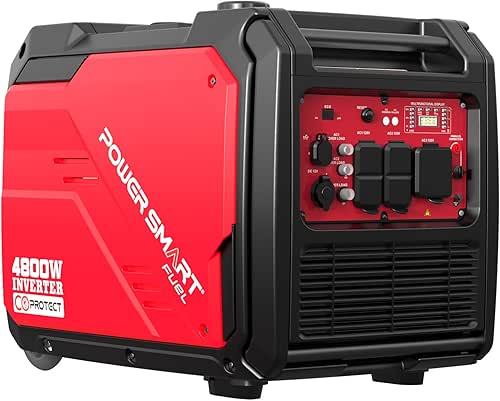 PowerSmart 4800-Watt Portable Inverter Generator with Wheels Handle Kit, CO