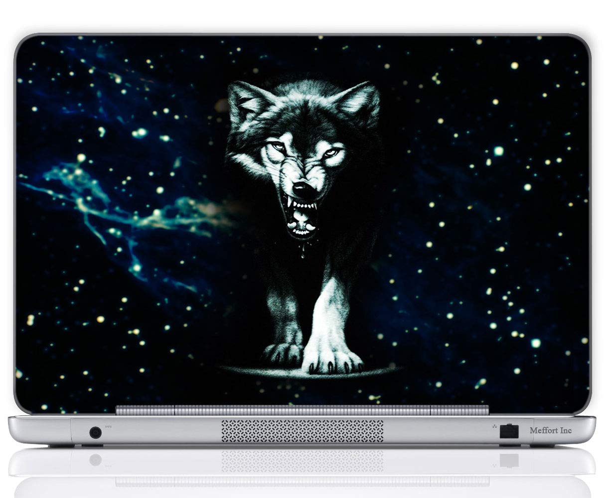 Meffort Inc17 17.3 Inch Laptop Notebook Skin Sticker Cover Art Decal (Included 2 Wrist pad) - Wolf Design