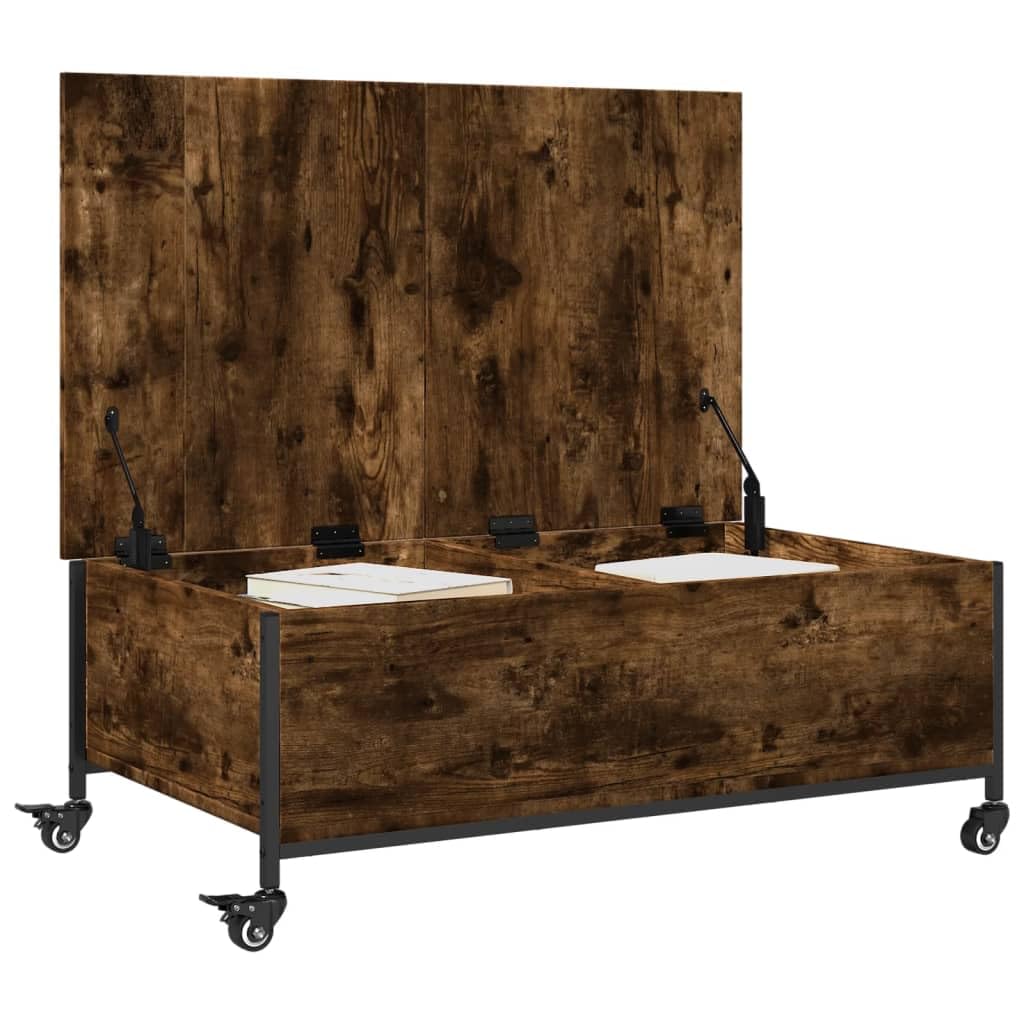 LAPOOH Mesa de Centro con Ruedas Madera ingeniería Roble 91x55x34 cm, Mesa Baja Salon, Mesa Centro Salon, Mesa Auxiliar, Mesa Cafe, Mesita Salon, Muebles De Salon Modernos - 842298