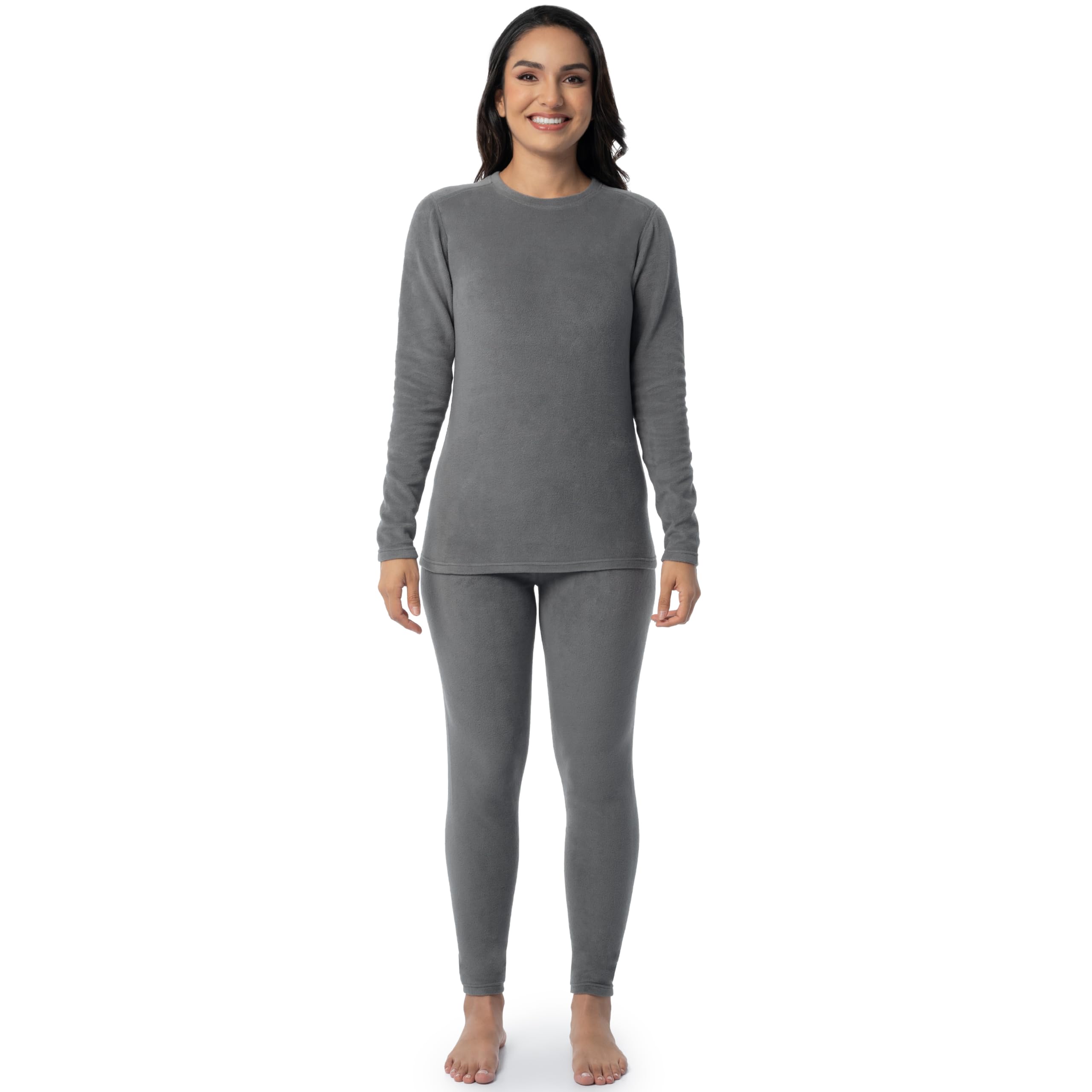 Fruit of the Loom womens Stretch Fleece Lined Thermal Long Johns Underwear Set
