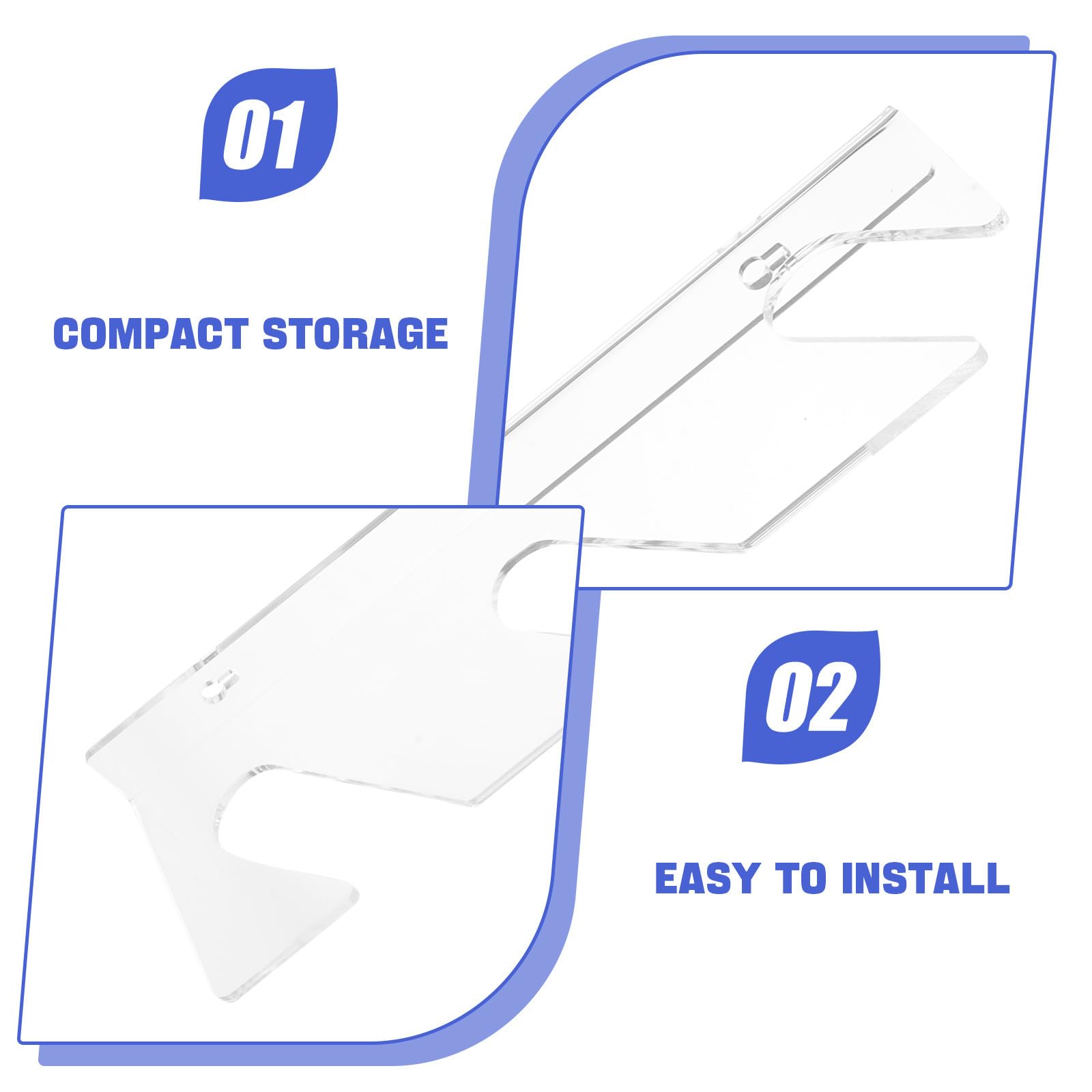 Mikinona 1 Paire de Supports muraux horizontaux pour Planches à Ski - Étagère de Rangement Murale Transparente à 3 Niveaux pour Skateboards, idéale pour l'entrée et la Salle de Loisirs