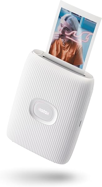 INSTAX mini LINK2 mini film format portable smartphone instant photo printer, multiple templates, Clay White - 1