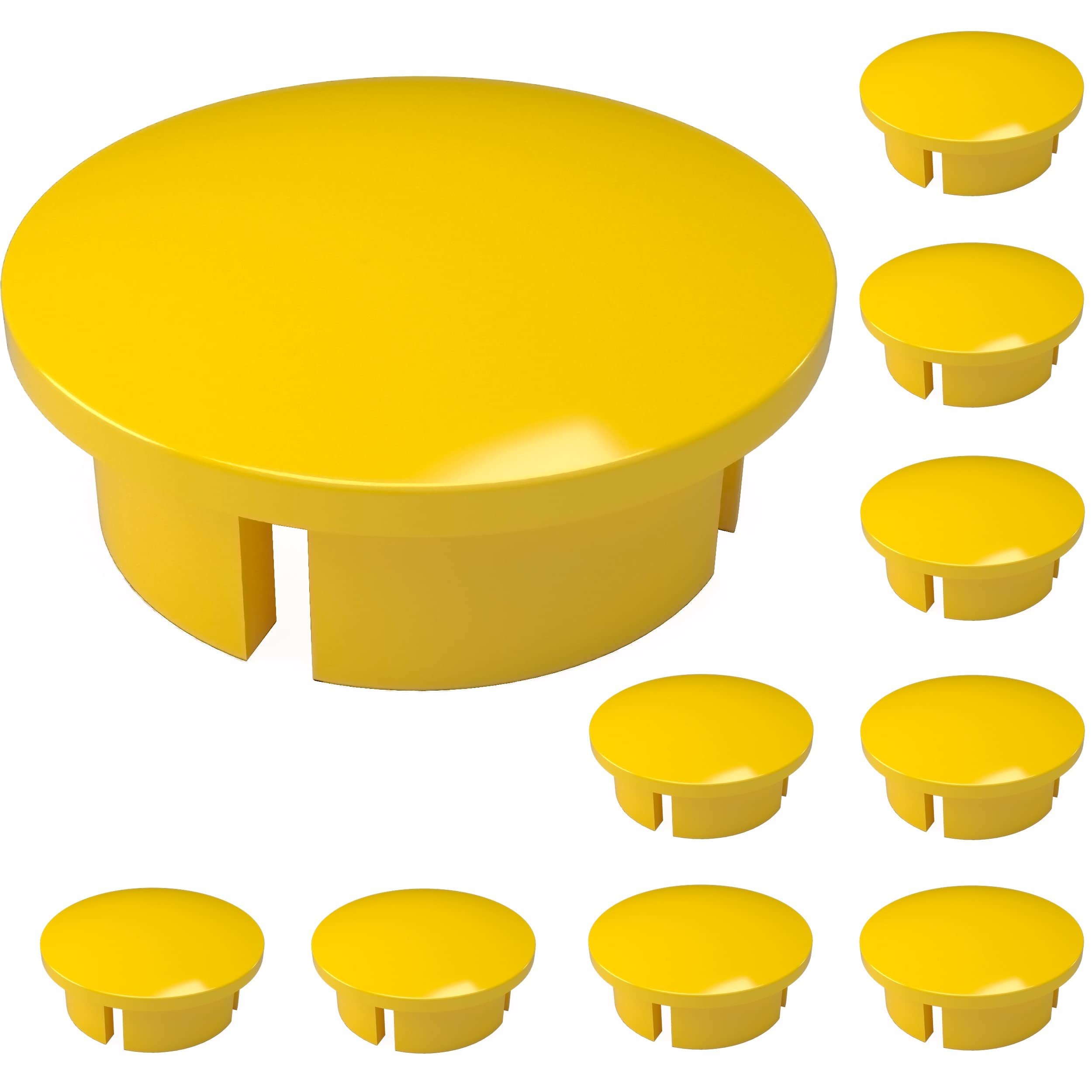 FORMUFIT F034IDC-YE-10 PVC Internal Domed End Cap, Furniture Grade, 3/4" Size, Yellow (Pack of 10)