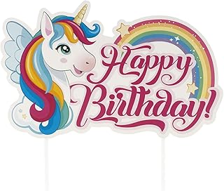 Dekora, Happy Birthday Unicorn Cake Topper, Cake Birthday Supplies