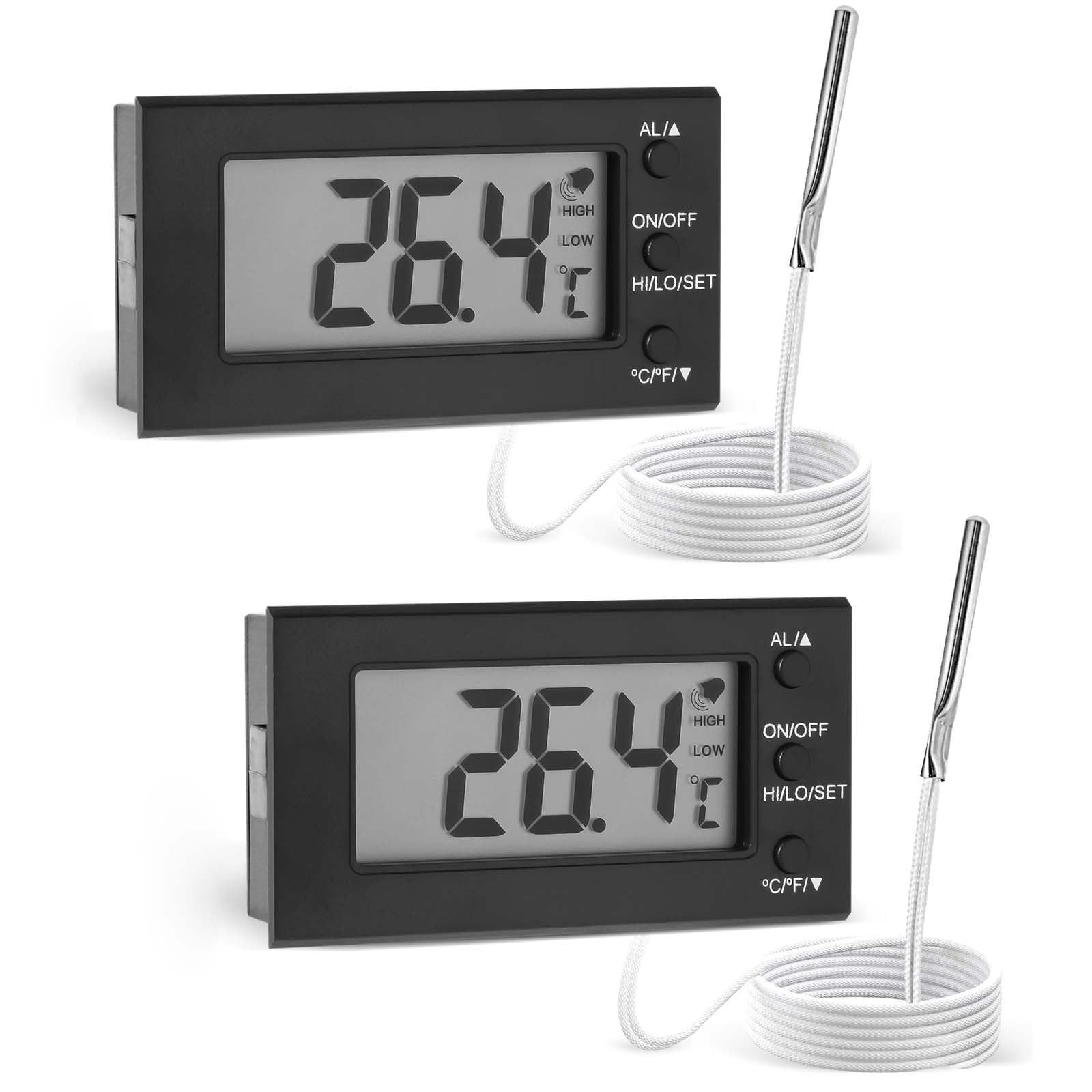 2Packs Digital Oven Thermometer with Temperature Alarm for Air Fryer Oven Grill Smoker, -50°C-300°C (2)