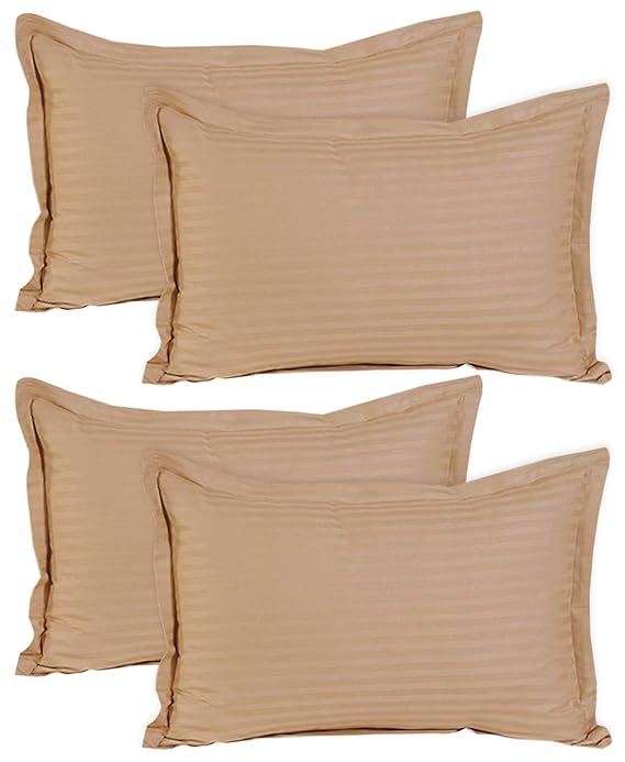 Kuber Industries 4 Pieces Cotton Luxurious Satin Striped Pillow Cover Set-17