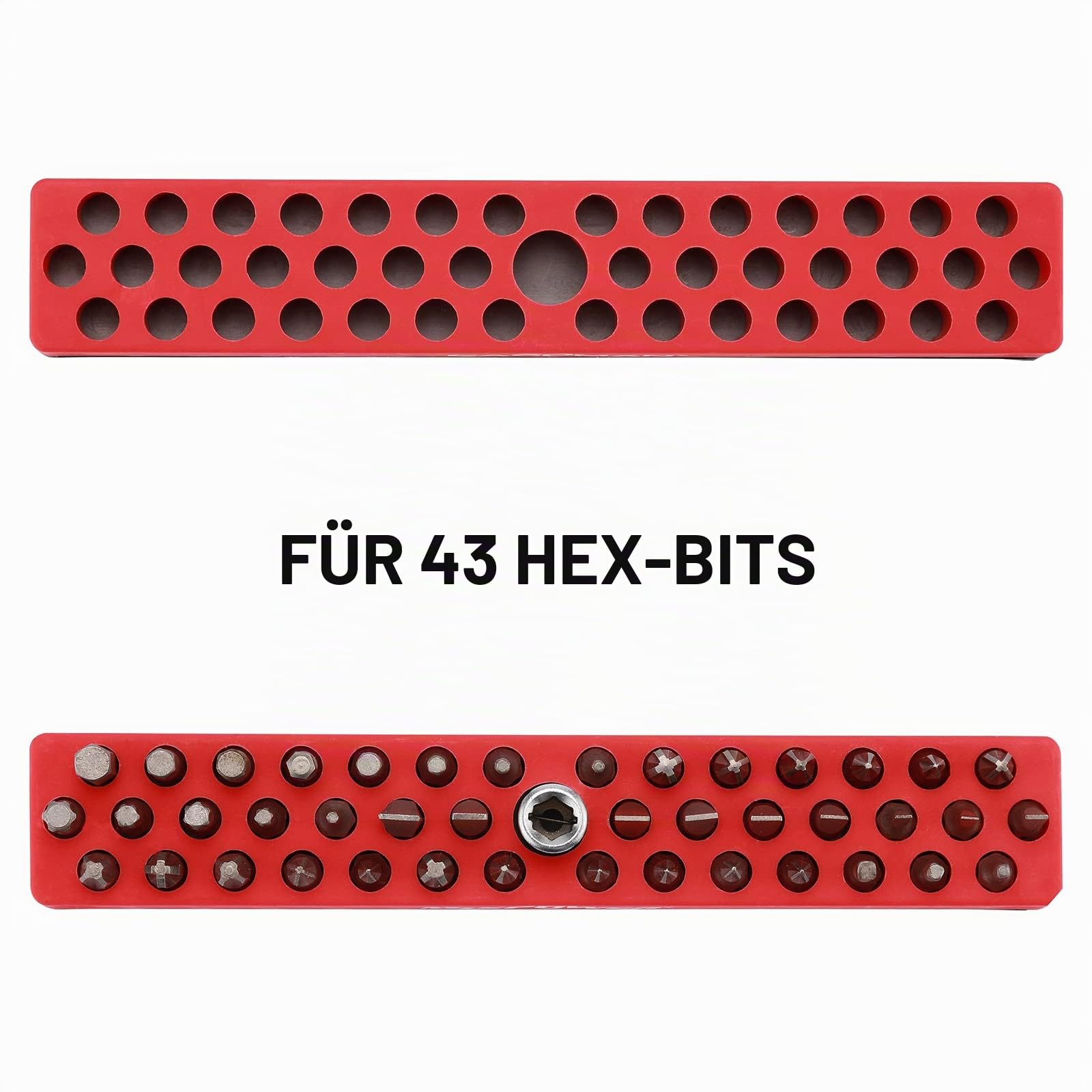 Mayouko 3 PCS 1/4" Magnetic Hex Bit Holder Rack Organizer, 129 Holes, 3 Racks, Magnetic Bit Holder with Magnet Base for Screwdriver Bits