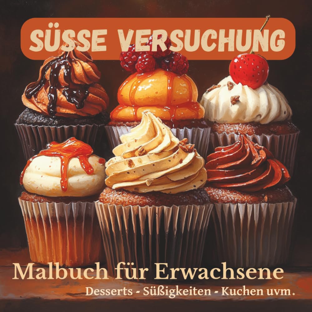 Süße Versuchung: Kuchen, Eis, Süßigkeiten zum Ausmalen auf über 50 Motiven - Malbuch für Erwachsene