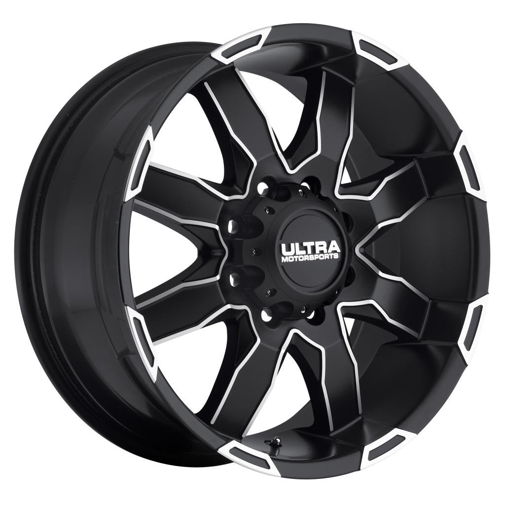 Ultra Wheel 225U Phantom Matte Black Wheel with Painted (16 x 8. inches /8 x 165 mm, -6 mm Offset)