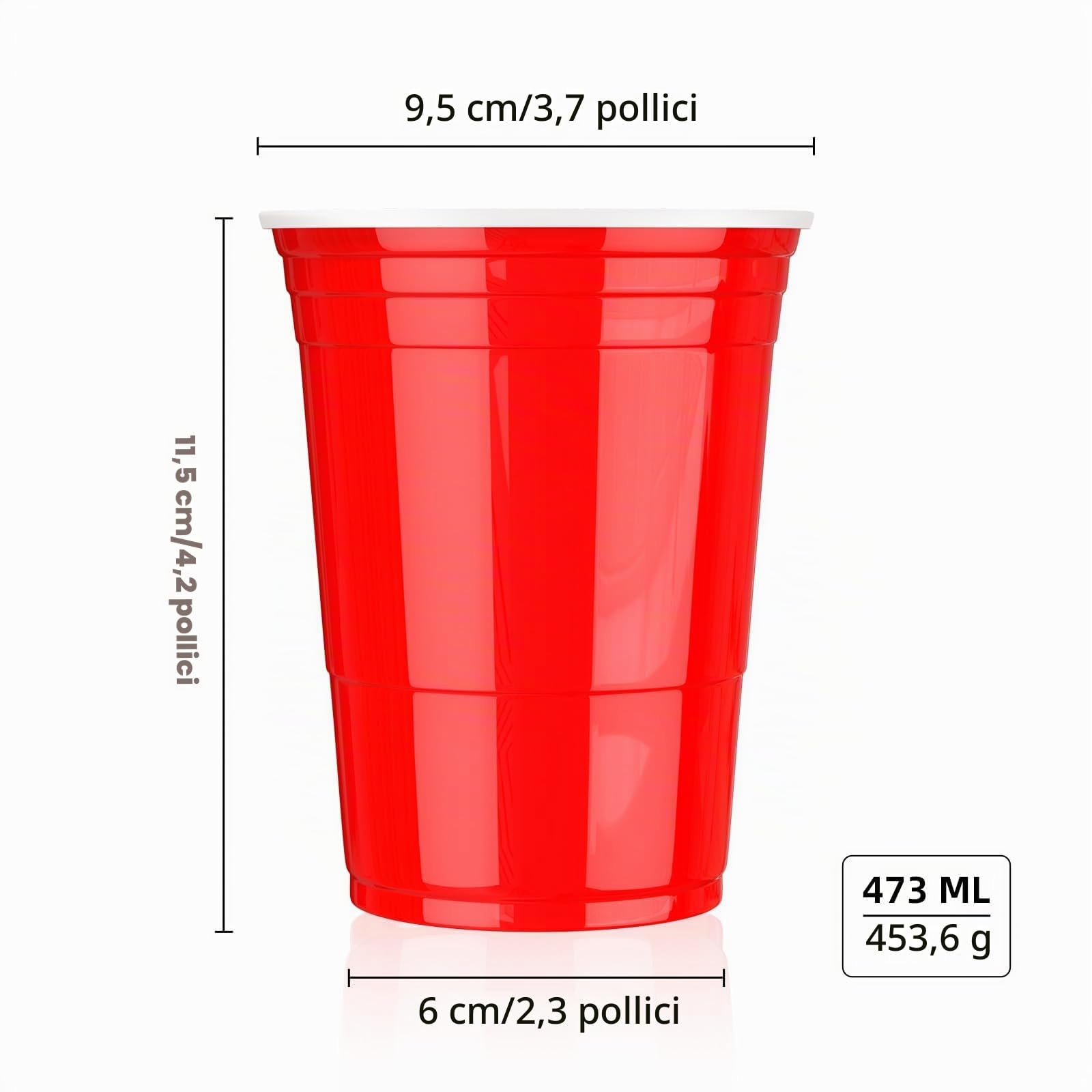 AOLUXLM Bicchieri di Plastica Riutilizzabili, 100 pezzi, 473 ml, Classic, Rosso e Blu, per Feste, Compleanni, Matrimoni, Campeggio e Riunioni