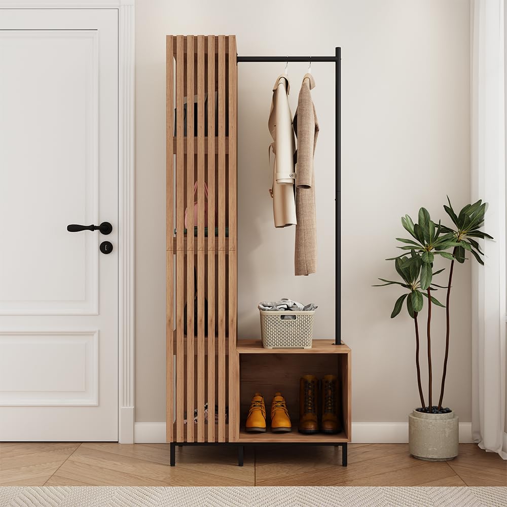 Vicco Armadio da ingresso Zinto, Rovere dorato, 80 x 187 cm