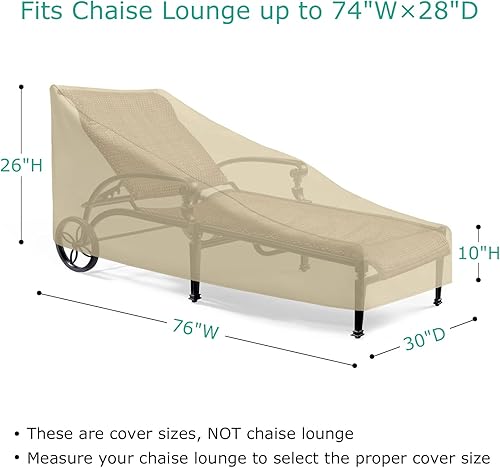 Miniatura 2 de SunPatio Fundas impermeables para tumbonas para exteriores, paquete de 2 fundas para sillas de patio, fundas resistentes para tumbonas de patio para