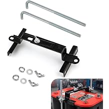 Car Battery Hold Down Kit, Adjustable Battery Tie Down Strap Mount Bracket, HeavyDuty Thickened Metal Stable Battery Holder Replacement, Universal for Auto SUV RV Black