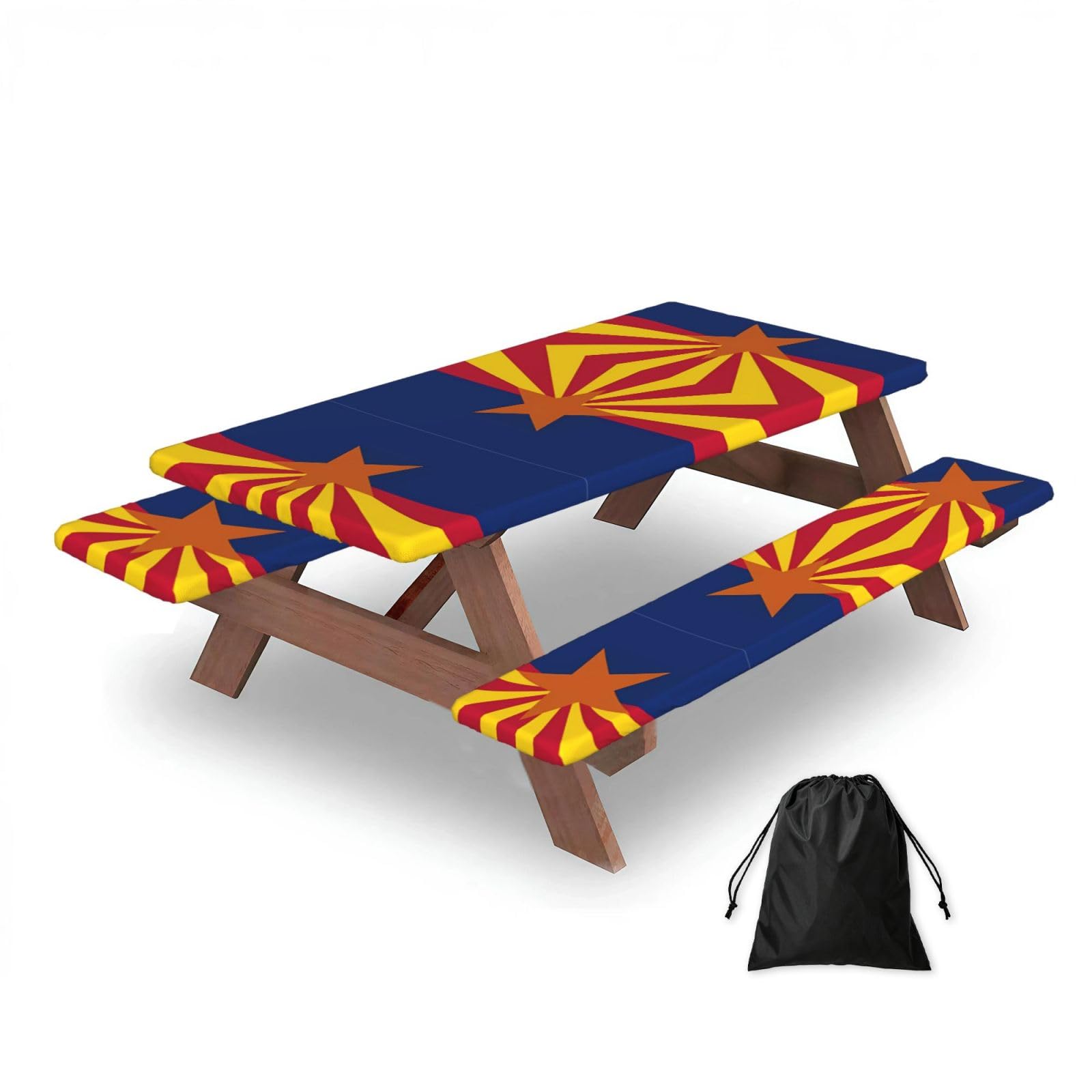 Arizona Flag Rectangular water-repellent picnic tablecloths, outdoor camping, picnic, BBQ