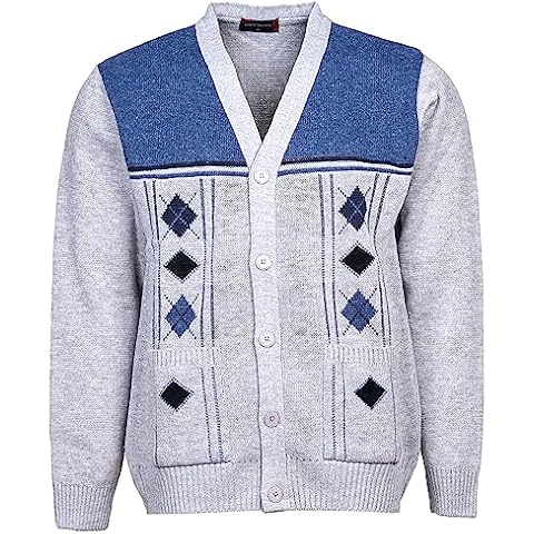 Maan Store Men's V Neck Knitted Cardigan Cover