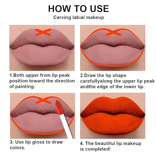 Miniatura 68 de evpct Juego de 3 lápices labiales líquidos de color oscuro, color rojo, verde esmeralda, mate, 24 horas, de larga duración, impermeable, a prueba