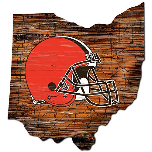 Fan Creations NFL Cleveland Browns Unisex Cleveland Browns Mini Roadmap State Sign, Team Color, 12 inch