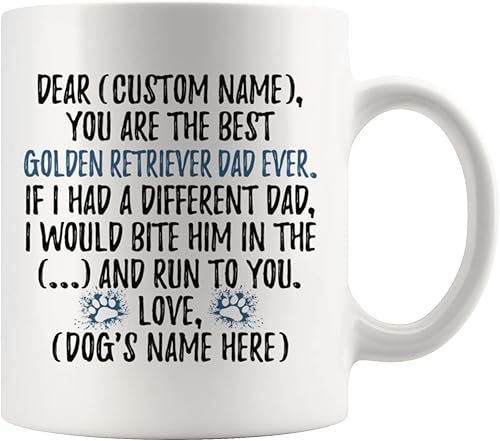 Golden Retriever Dads, Golden Retrievers para hombres, taza Golden Retriever, regalo para papá Golden Retriever (11 onzas)