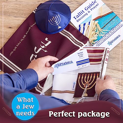 Image of Tallit Prayer Shawl with Matching Bag, Certified Kosher, Kumi Ori Uniq Design Made in Israel, Soft Acrylic Tallit