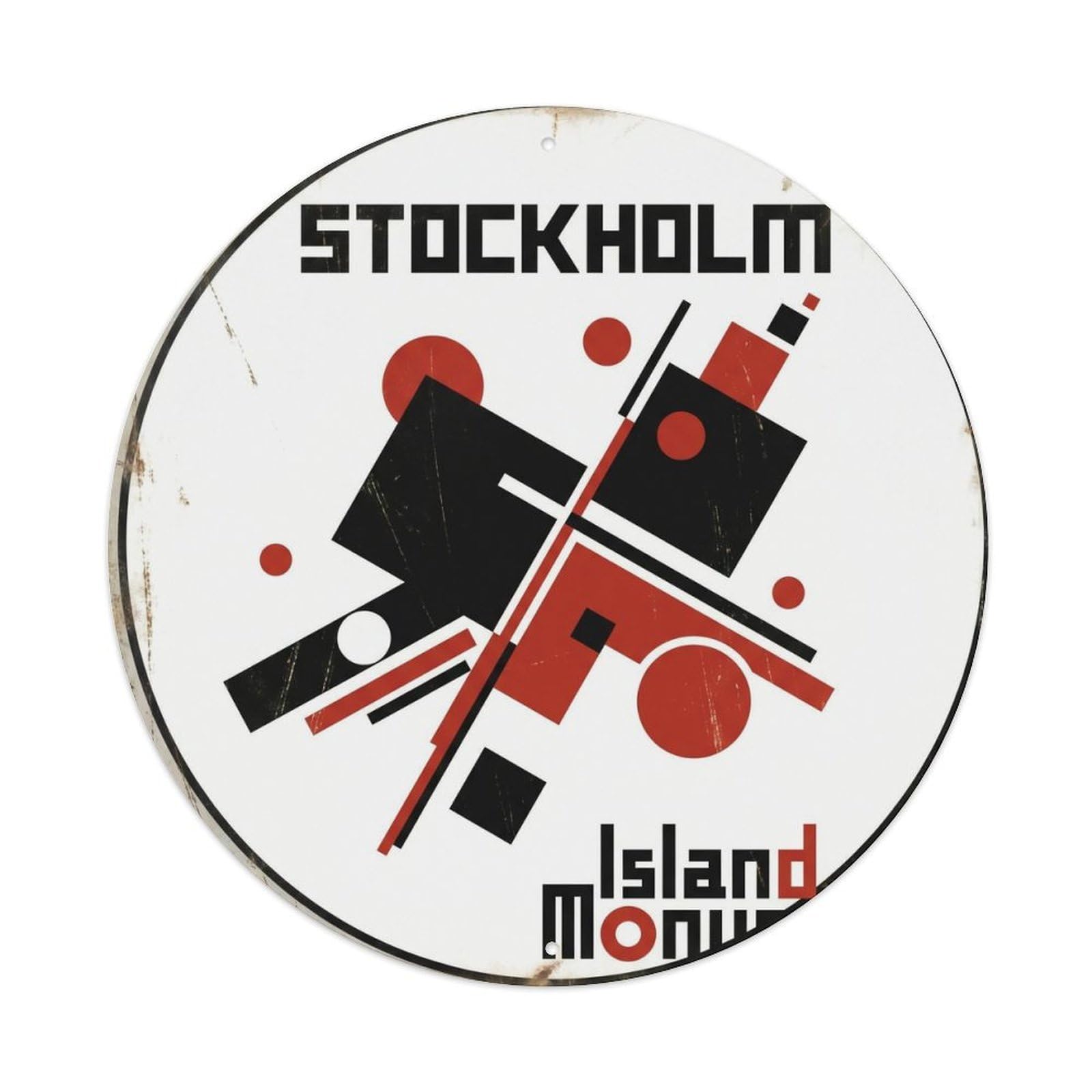 Vintage Travel Island Stockholm Metal Tin Sign
