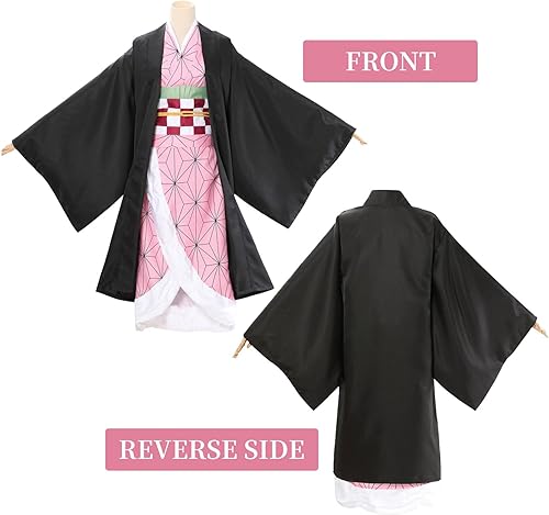Vista 3 de Mprocen Nezuko Cosplay Costume Outfit Anime Kimono Uniform Full Cosplay Set Halloween Christmas for Adult